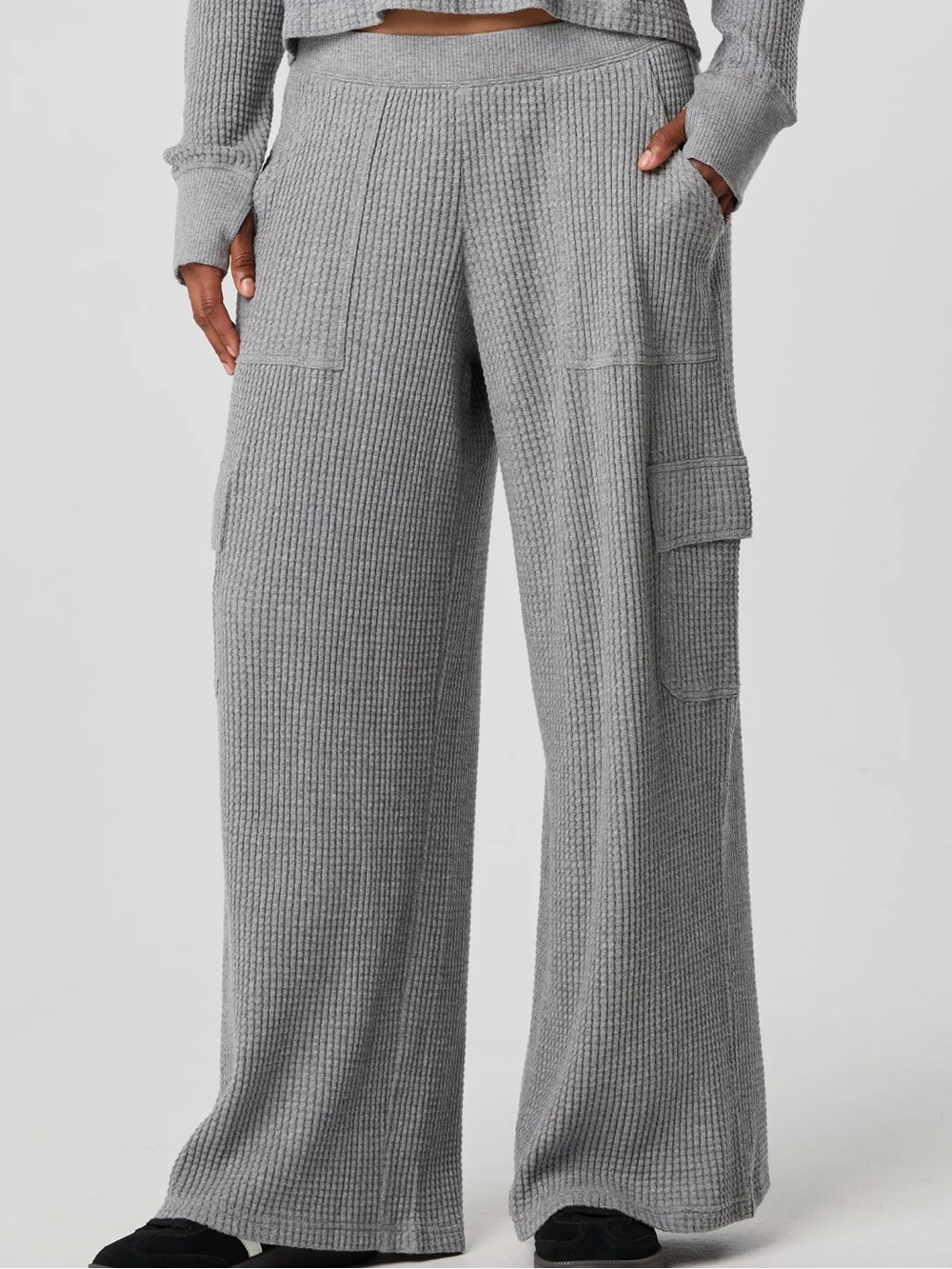 Offline By Aerie Wow! Waffle Cargo Trouser Dark Heather Gray